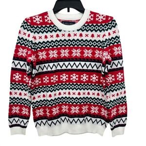 Brooks Brothers Boys Size 14 Fair Isle Red Blue Holiday Christmas Family Picture